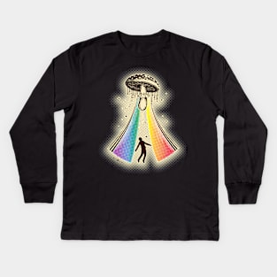 Mushroom Alien Abduction Kids Long Sleeve T-Shirt